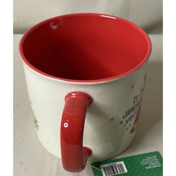 Pug Dog Puppy Mug Cup Ceramic Is It January Yet?? 17 Oz‎ NEW Sleigh Bell - Picture 4 of 6